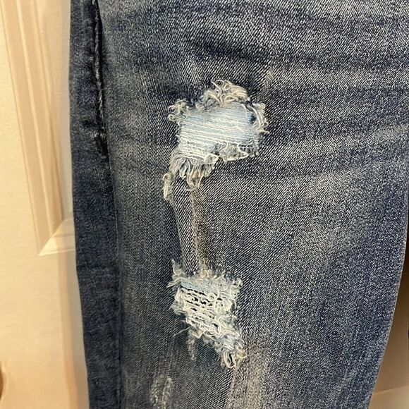 Excellent Express Jeans fringe and distressed cute high rise ankle petite 2 - Picture 3 of 9